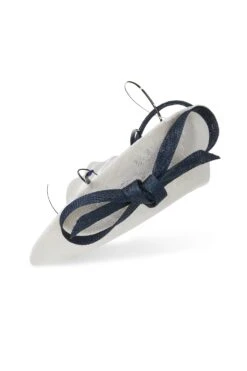 Assam White And Navy Saucer Hat 5 Assam White And Navy Saucer Hat -Lock & Co. Hatters ASSAM NAVY 1