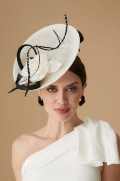 Lock & Co. Hatters 41 Assam White And Black Saucer Hat