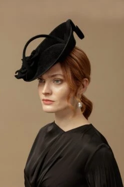 Black Belgravia Rose Hat