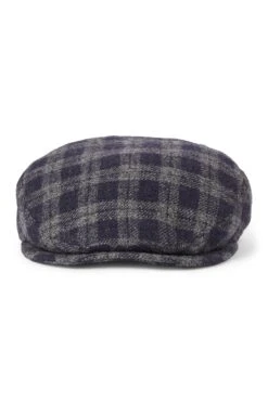 Darcy Navy Check Flat Cap -Lock & Co. Hatters DARCY NAVY CHECK FLAT CAP 3