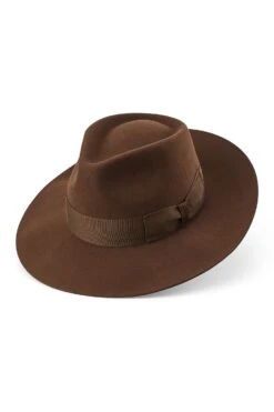 Escorial Wool Stafford Fedora -Lock & Co. Hatters ESCORIAL WOOL STAFFORD FEDORA BROWN Product Shot 1