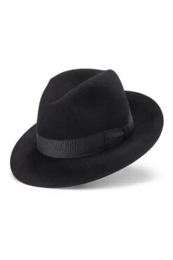 Haydock Black Fedora 7 Haydock Black Fedora -Lock & Co. Hatters HAYDOCK BLACK TRILBY Product Shot 1