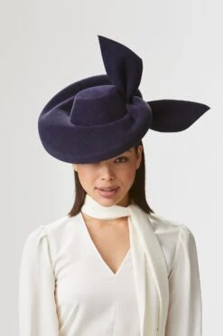 Hedy Navy Percher Hat -Lock & Co. Hatters HEDY NAVY PERCHER HAT EDITED