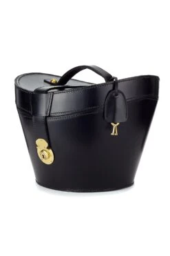Leather Top Hat Bucket 11 Leather Top Hat Bucket -Lock & Co. Hatters LEATHER TOP HAT BUCKET BLACK 2