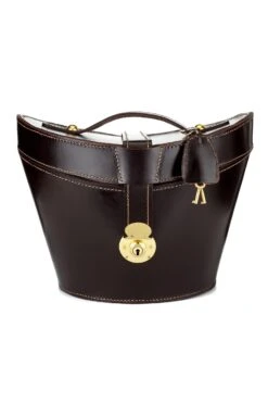 Leather Top Hat Bucket 10 Leather Top Hat Bucket -Lock & Co. Hatters LEATHER TOP HAT BUCKET BROWN 1