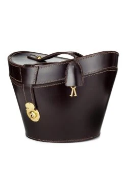 Leather Top Hat Bucket 13 Leather Top Hat Bucket -Lock & Co. Hatters LEATHER TOP HAT BUCKET BROWN 2