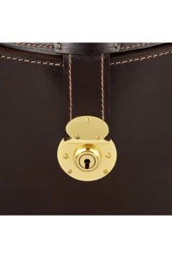 Leather Top Hat Bucket 14 Leather Top Hat Bucket -Lock & Co. Hatters LEATHER TOP HAT BUCKET BROWN 3