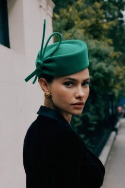 Mayfair Pillbox Hat -Lock & Co. Hatters MAYFAIR PILLBOX HAT GREEN LIFESTYLE SHOT 2