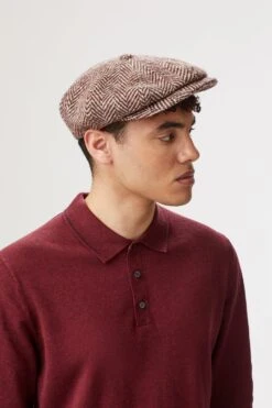 Muirfield Herringbone Bakerboy Cap -Lock & Co. Hatters MuirfieldHerringboneBakerboyCap 30990