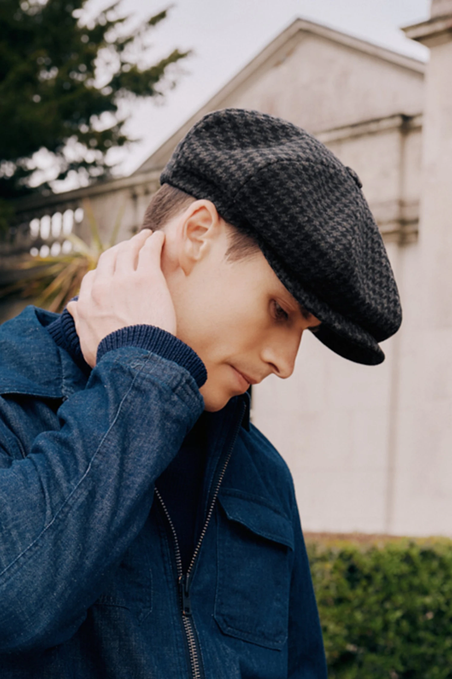 Sandwich Houndstooth Bakerboy Cap 2 Sandwich Houndstooth Bakerboy Cap - Image 2