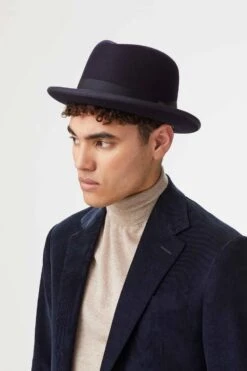 Lock & Co. Hatters 5 Supreme Navy Homburg