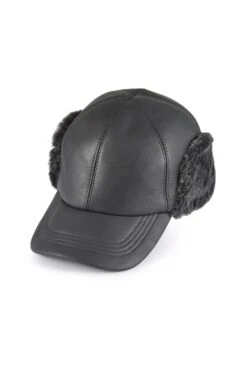 Winnipeg Sheepskin Baseball Cap -Lock & Co. Hatters WINNIPEG SHEEPSKIN BASEBALL CAP BLACK 1