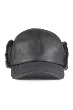 Winnipeg Sheepskin Baseball Cap -Lock & Co. Hatters WINNIPEG SHEEPSKIN BASEBALL CAP BLACK 3