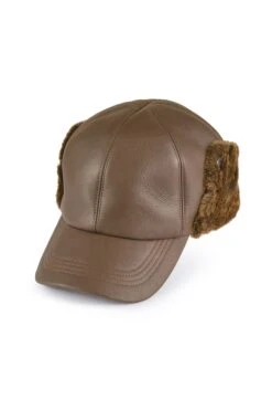 Lock & Co. Hatters -Lock & Co. Hatters WINNIPEG SHEEPSKIN BASEBALL CAP BROWN 1
