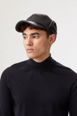 Winnipeg Sheepskin Baseball Cap -Lock & Co. Hatters WinnipegSheepskinBaseballCap black 30778